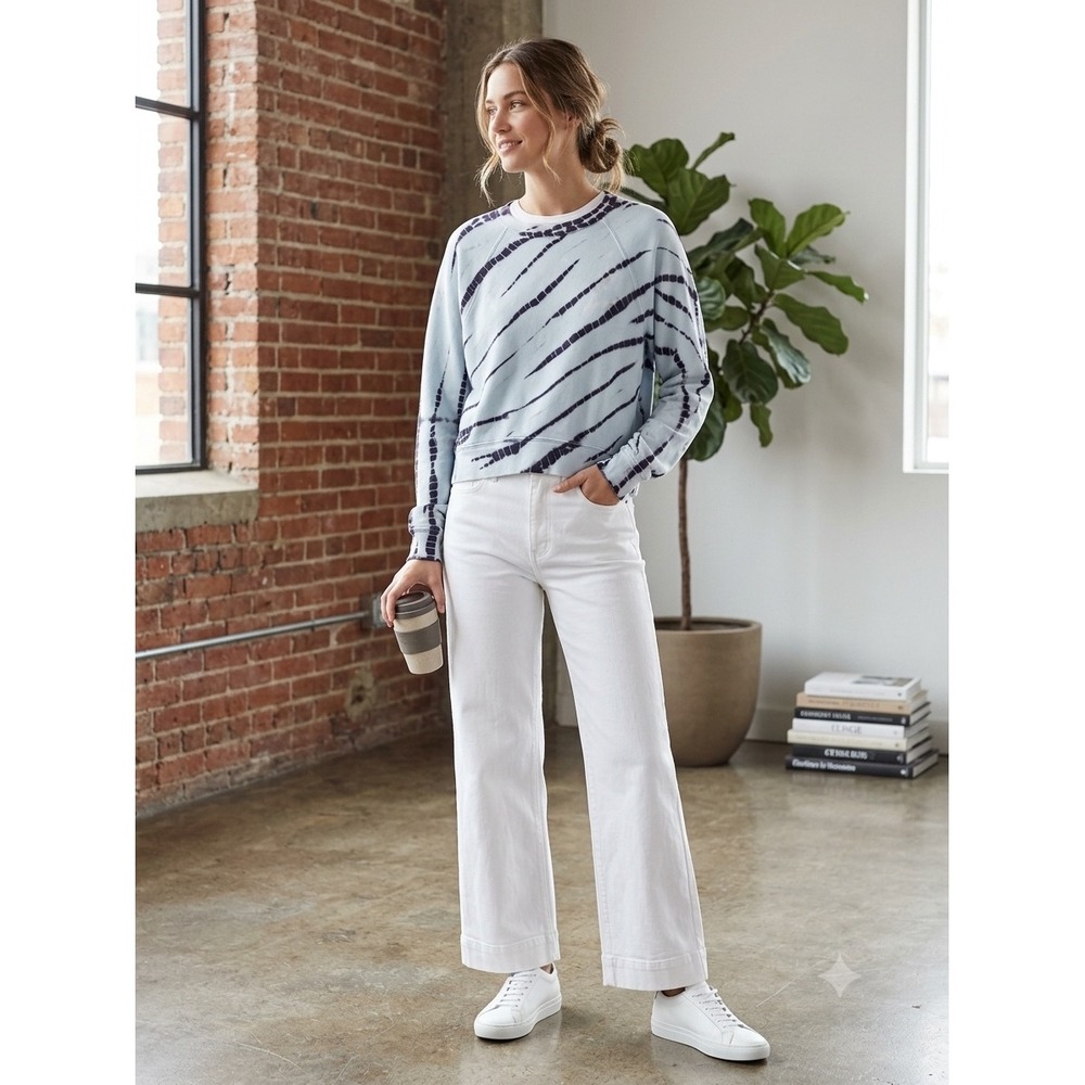 PROENZA SCHOULER WHITE LABEL Modified Raglan Tie-Dye Sweatshirt top Size S